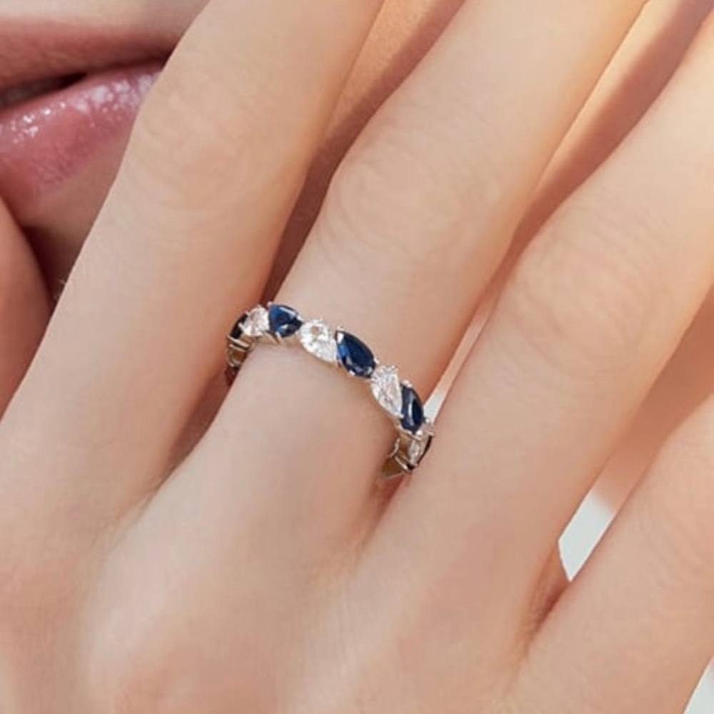 Solid Sterling Silver Sapphire Ring
